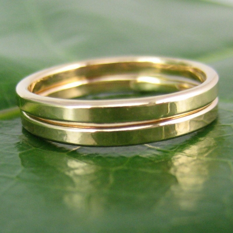 14K Yellow Gold Stacking Rings or Wedding Bands, 2mm, Ring Enhancer, Sea Babe Jewelry
