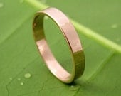 14K Rose Gold Hand Forged Medium Band Wedding Ring, Smooth Texture 3mm, size 9.25 through12, any size available, Sea Babe Jewelry