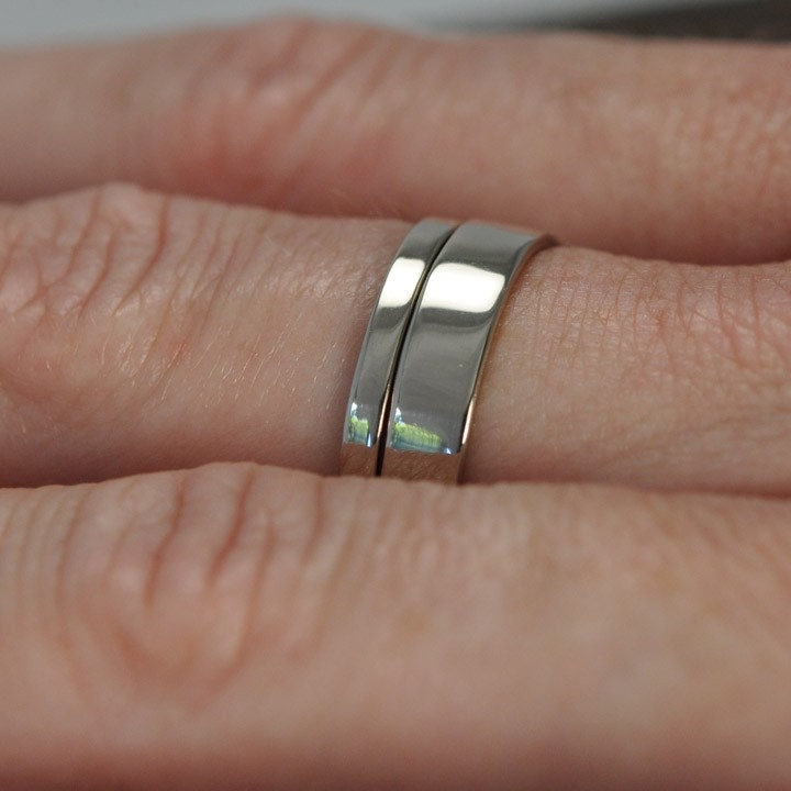 The White Gold Wedding Ring, Hand forged 18k Palladium White Gold 4mm Band, size 8.25 through 10, any size available, Sea Babe Jewelry