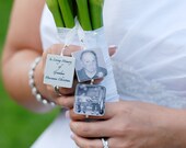 BC2 - Bridal Bouquet Charms - 3 Lg.Memorial Photo Pendants - Custom Bouquet Jewelry