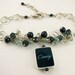 B3 - Custom Photo Charm Bracelet with Blue Topaz and Sterling Silver Circles- Handmade Photo Jewelry