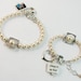 B18 - Flower Girl and Maid of Honor Pearl Bracelets with Sterling Heart and Small Photo Charm