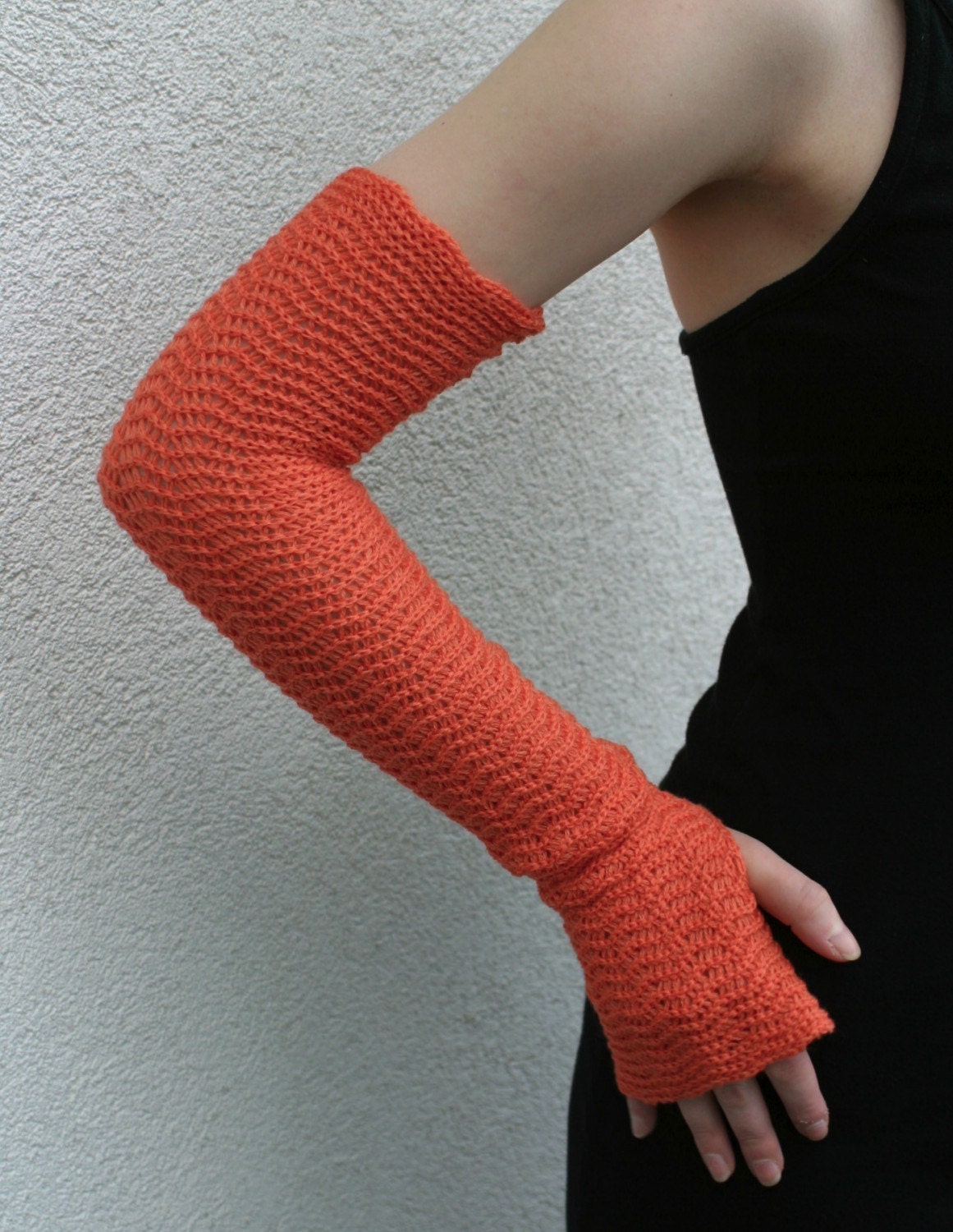 Fresh Carrot Orange Zigzacs Arm Warmers