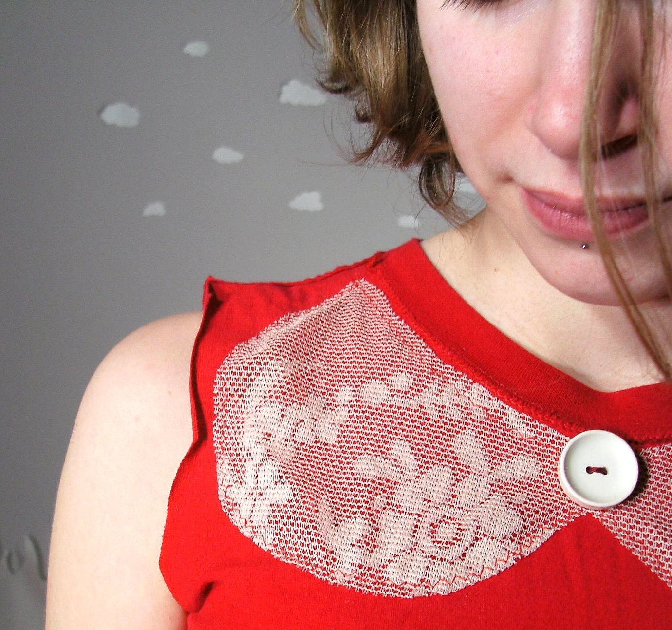 2013 Pre-Order: Lace top eco friendly cotton peter pan collar made to order FULL OF LOVE