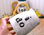 2 Personalized Bride & Groom Wedding Mugs - I DO Me TOO - DEPOSIT - Custom HandMade to Order Rustic Stamped Name, Date Table Setting Cups