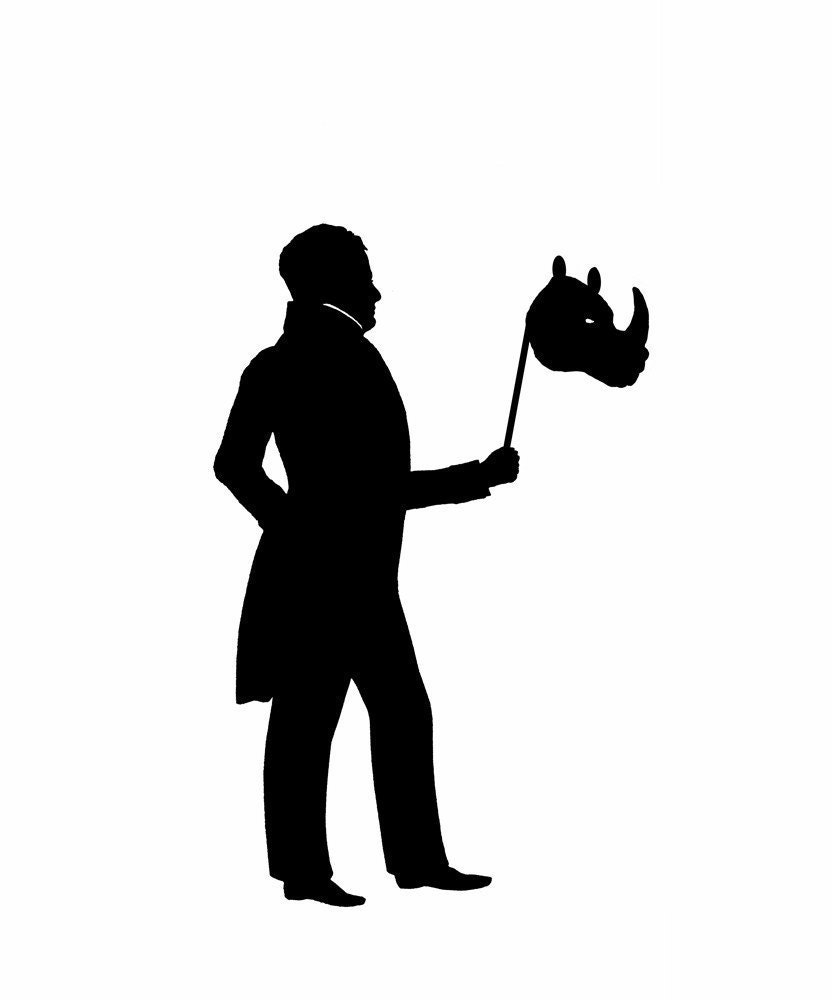 Le Rhinoceros, The Masked Ball Silhouette Print