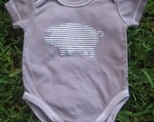 Seersucker Pig Applique' Onesie