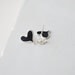 Black Heart Stud Post Earrings, Sterling Silver Artisan Jewelry...
