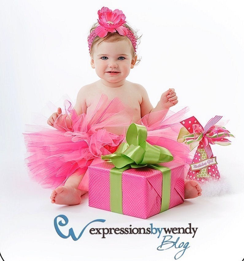 Pink Tutu Sewn Strawberry Sweetheart tutu and headband sizes 2 through 5 fast shipping