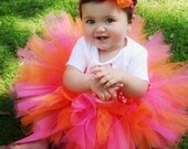 Sunburst Sweetie Orange and Pink Sewn Tutu and headband set sizes 2 toddler through 5 Fast Shipping by Trinity's Tutus as seen on The View