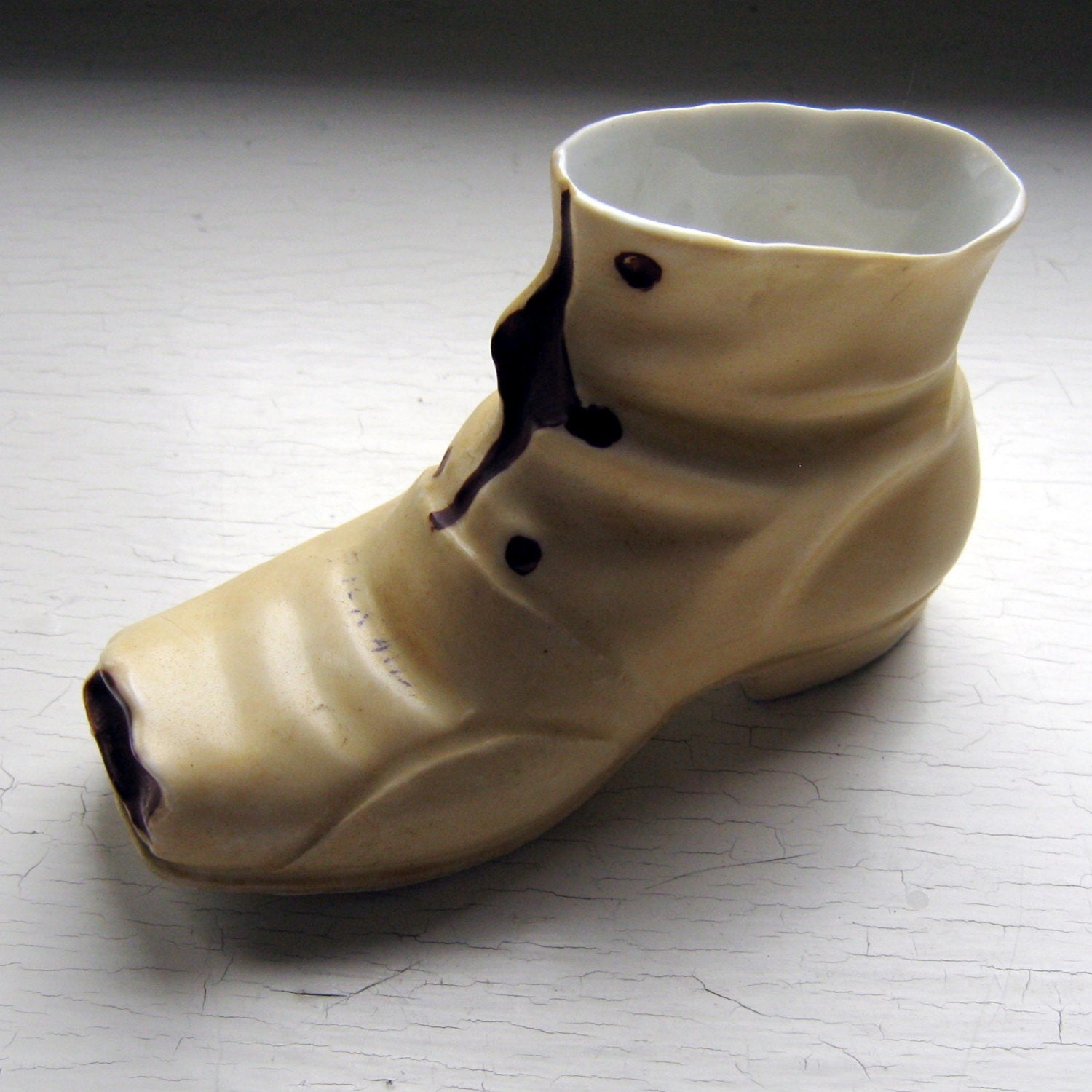 Vintage Edwardian Porcelain Shoe Vanity Dresser Accessory