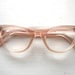 French 50's Cat Eye Eyeglass Frames Salmon Pink Icy Eyeglasses Eyeglass Frames