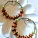 Big African Hoop Earrings - Bohemian - Rustic - Wood Pearl Clay Beaded Hoop Earrings - stoneandbone