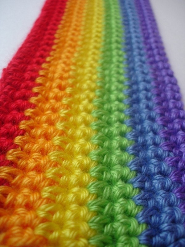 Bright extra long rainbow scarf