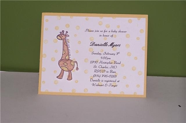 Giraffe Baby Shower Invitation (set of 8) Il_570xn