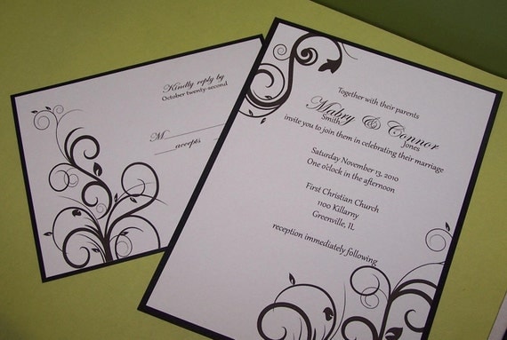 Personalized Swirls wedding invitation SAMPLE Il_570xn