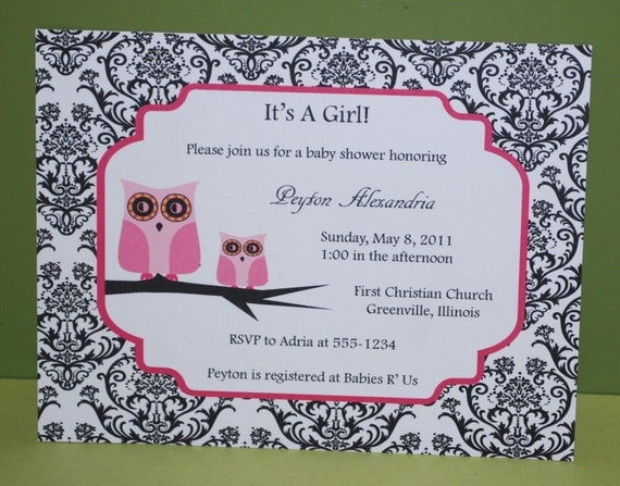Owl Baby Shower invitation, Custom Owl Invitation (set of 10) Il_570xn