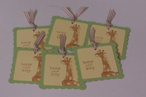 Happy New Baby Tags Baby Shower (set of 6) Il_570xn