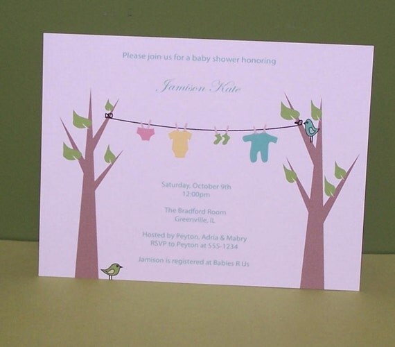 Clothesline baby shower invitation (set of 10) Il_570xn