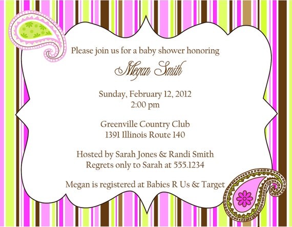 Baby shower invitations stripes and paisley (set of 10) Il_570xn