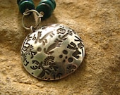 Handcrafted Turquoise and Silver American Indian Motif Necklace