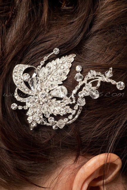 Rhinestone Bridal Hair Clip, Wedding Headpiece, Bridal Hair Piece, Ready To Ship - Piper