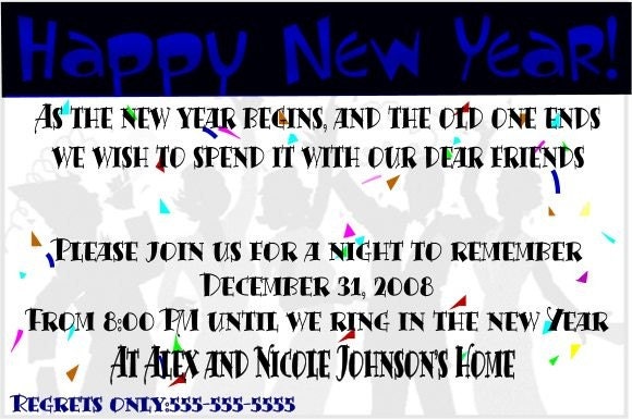 New Years Eve Party Invitation Set