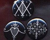 3 Voodoo Vodou vodun mini pinback buttons