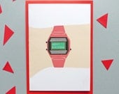 Happy Birthday // Retro Digital Watch Card