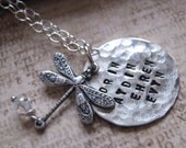 Take Me Home hand stamped dragonfly necklace