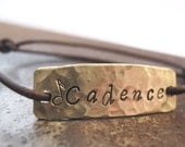 Tag It  personalized bracelet - hand stamped id bracelet - brass and leather bracelet