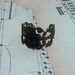 Black Rose Ring with Antique Brass Gold Filigree Band Vintage Style Jewellery