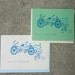 Bicycle Built for Two - Gocco Wedding Card in Seafoam