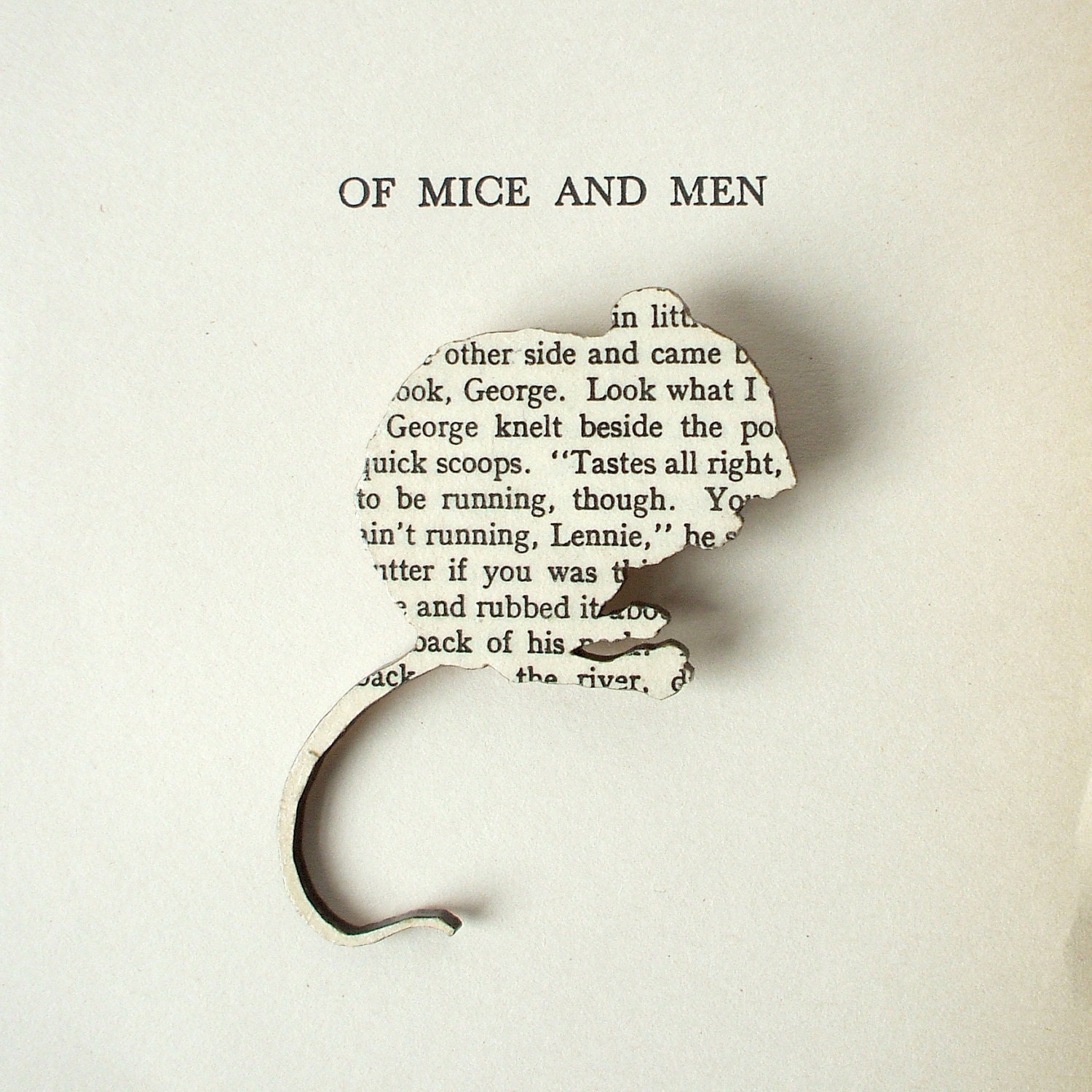 Of Mice and Men - Mouse brooch. Classic book brooches made with original pages.