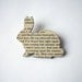 Watership Down - Rabbit brooch. Classic book brooches made with original pages.
