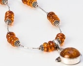 SALE Baltic Amber Sterling Silver Necklace