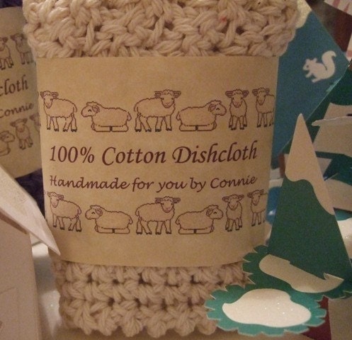PDF Printable Personalized Wide Sheep Dishcloth Wrappers