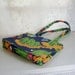 Memorial Day Sale Vintage Margaret Smith handbag purse floral vibrant colors on blue background fabric