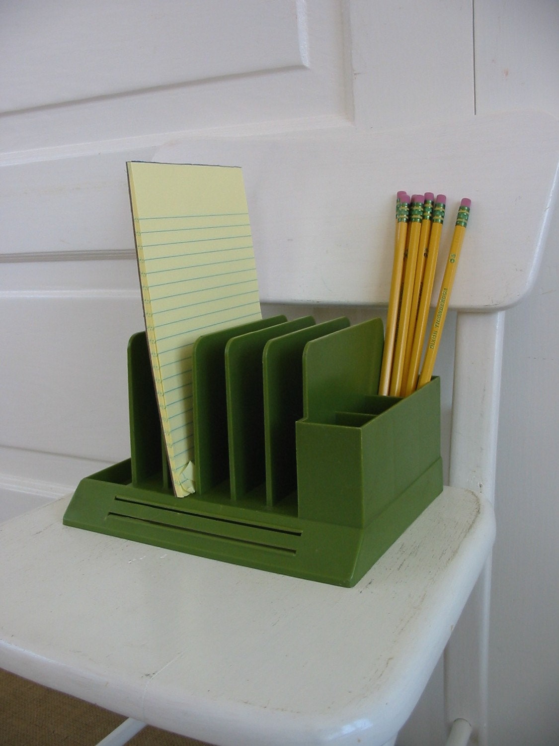Vintage Green Desk Organizer