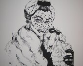 Lace, Feather and Fur - Original Screenprint