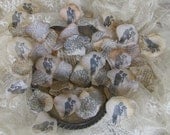 Wedding  Flower Petals Bride and Groom Tea Stained Hand Stamped  10 bags