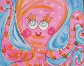 Prissy  Pink Octopus  Sea Life  Painting Made To Order