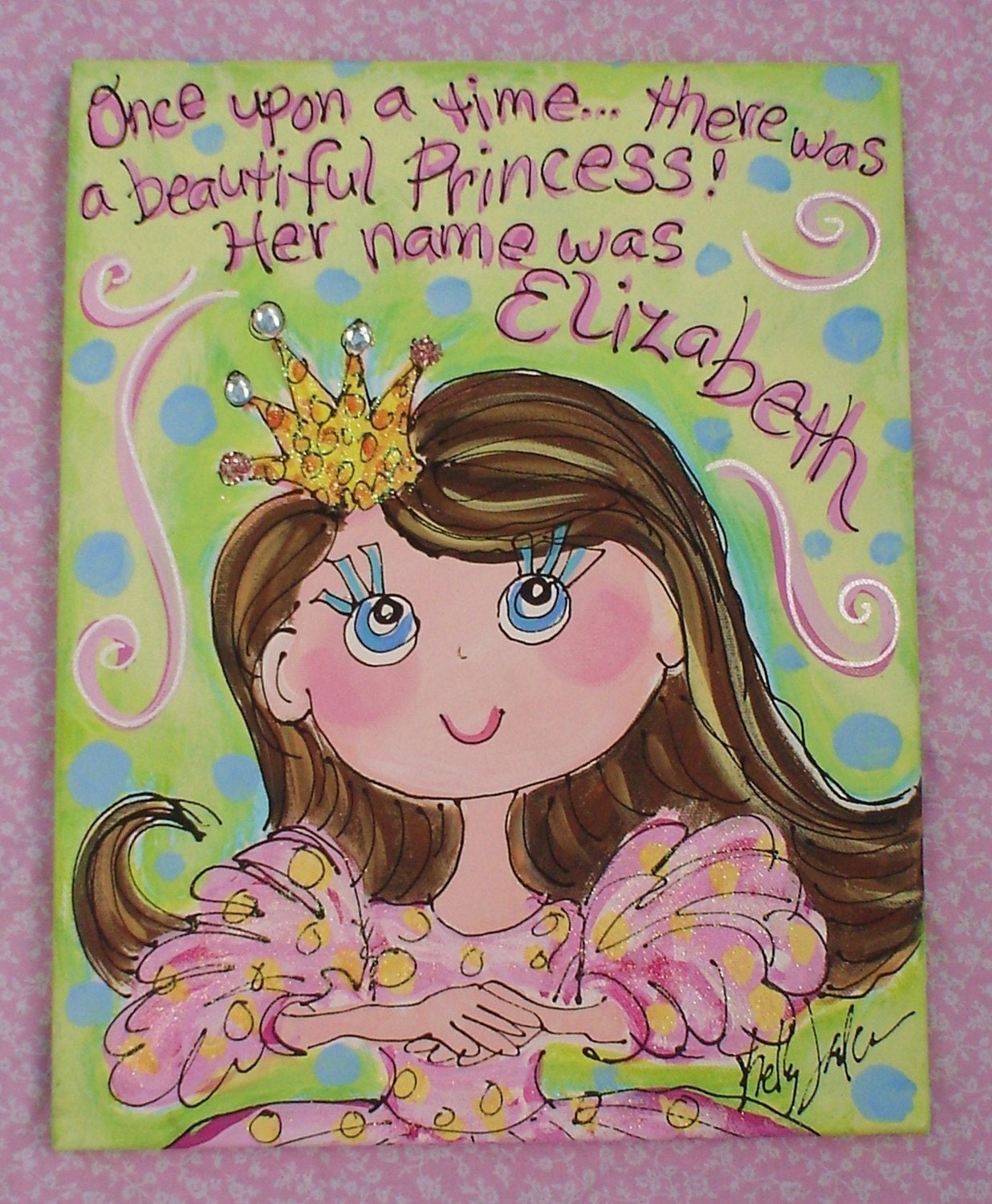 There Once Was A Princess Original Size Personalized Princess Painting