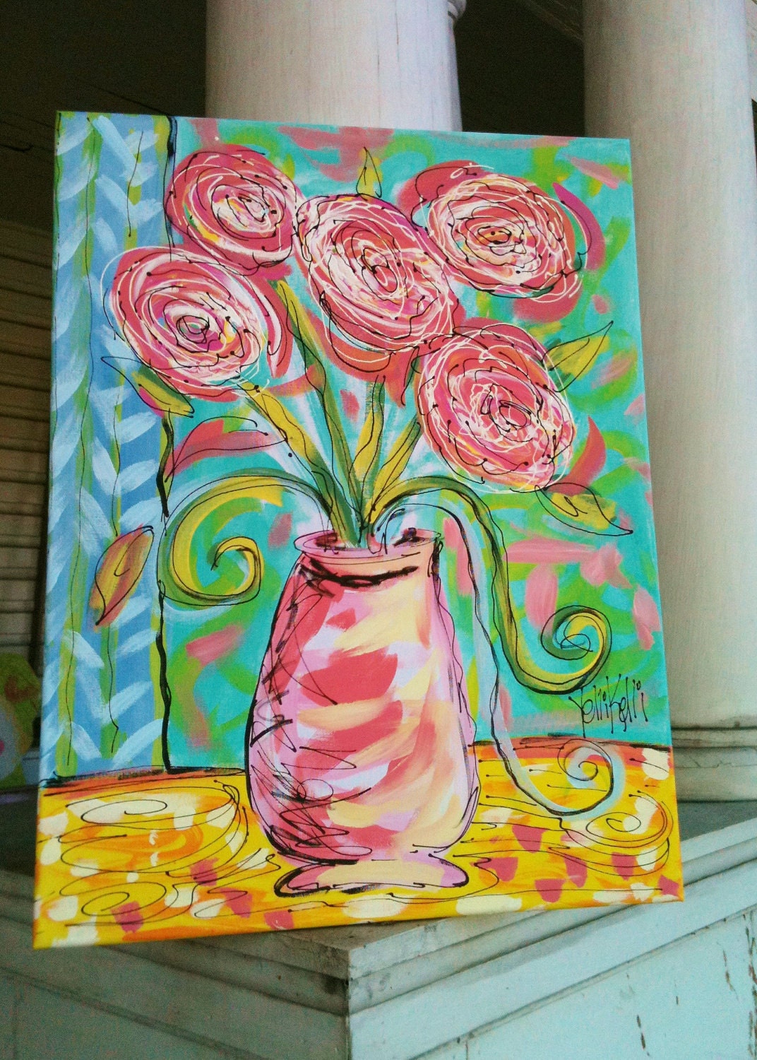 Pretty Posies Original Canvas Painting Made To Order