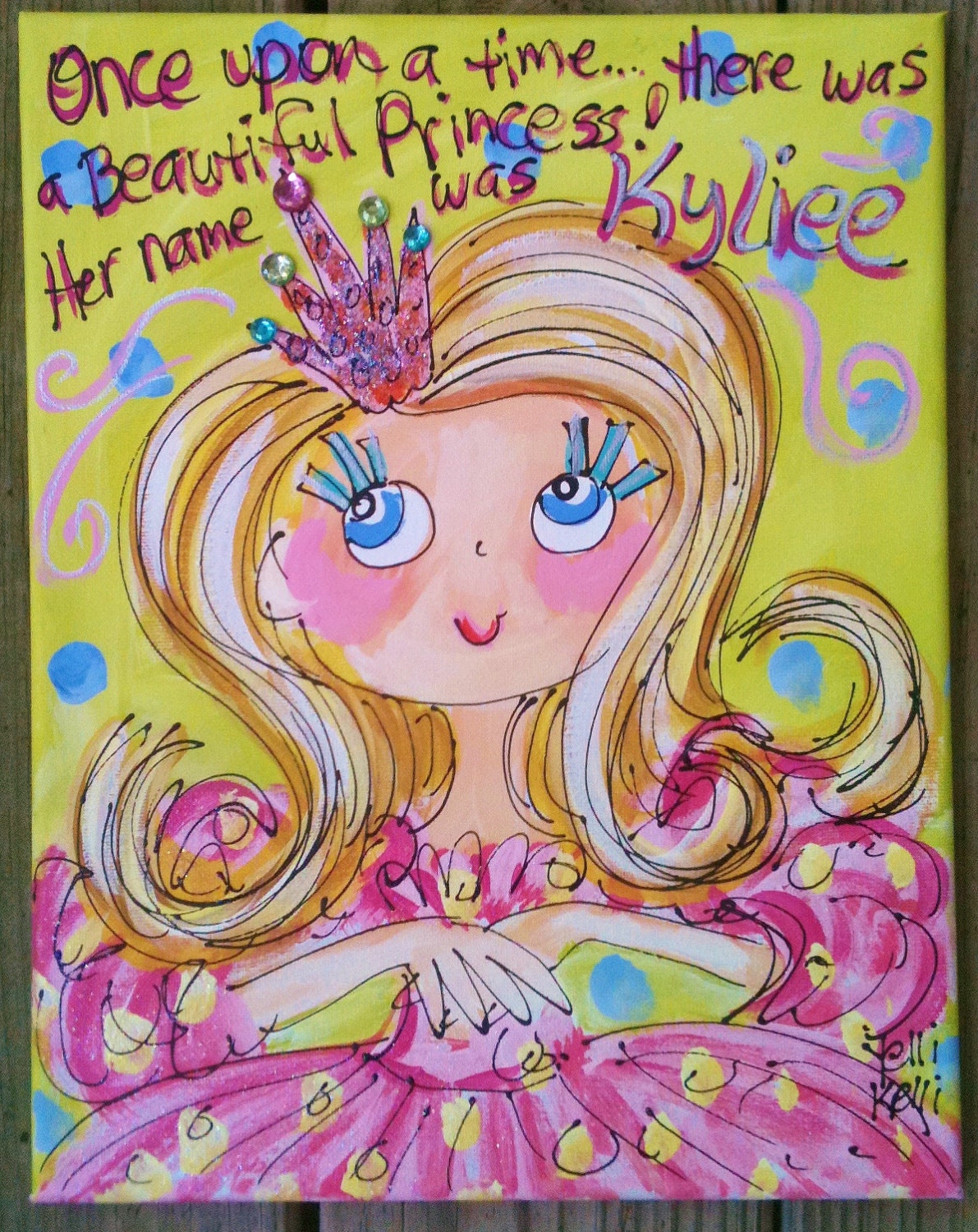 There Once Was A Princess Original Size Personalized Princess Painting