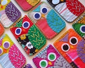 Your Choice Felt Owl Ipod Iphone Case Cozy Blackberry Camera Gadget Driod MADE TO ORDER