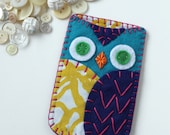 Felt Owl iPhone Samsung Blackberry Case Cozy Made to Order