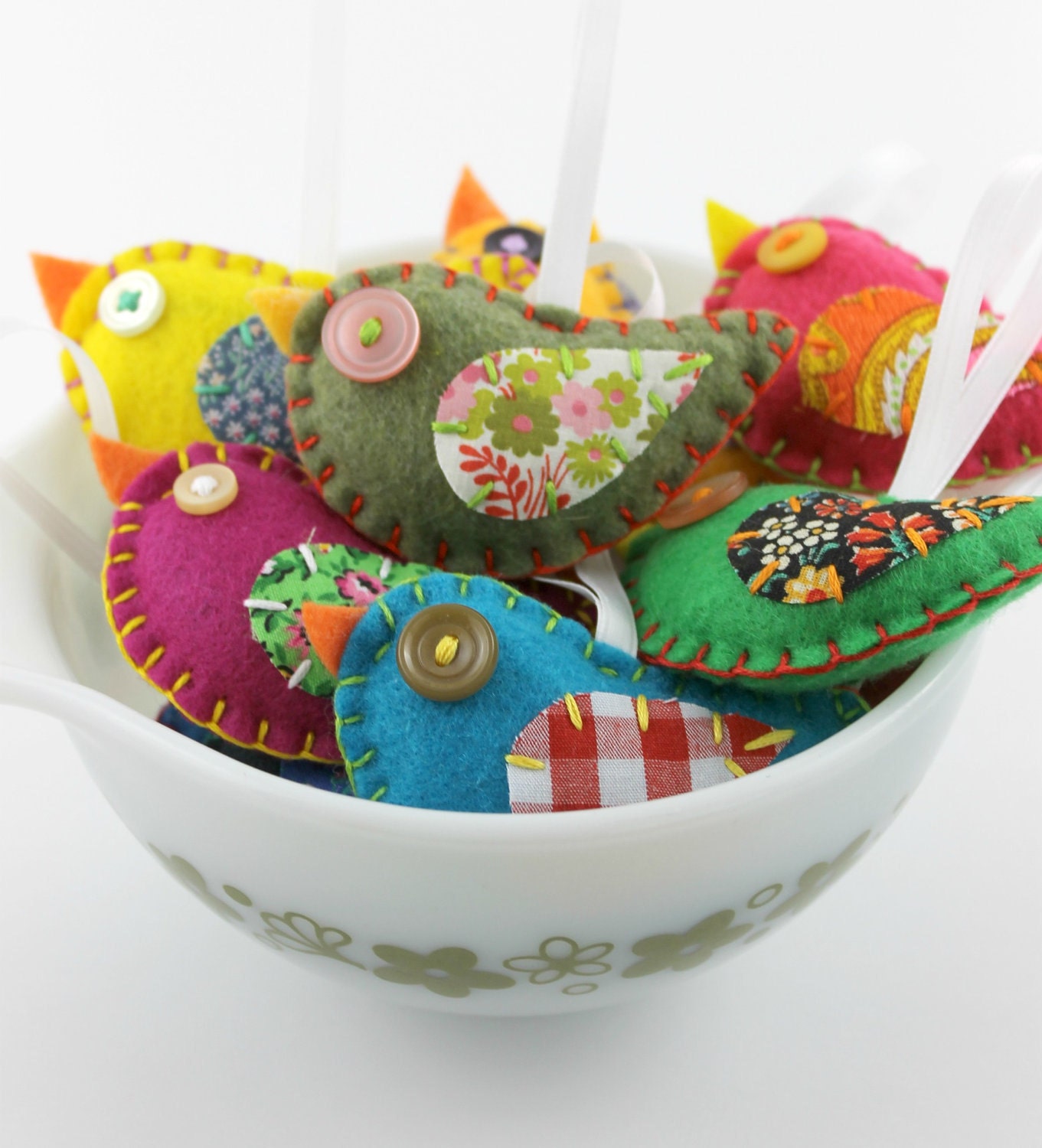 Wholesale Lot of 16 Eco Felt Bird Ornaments Eco Friendly Party Favors Gifts