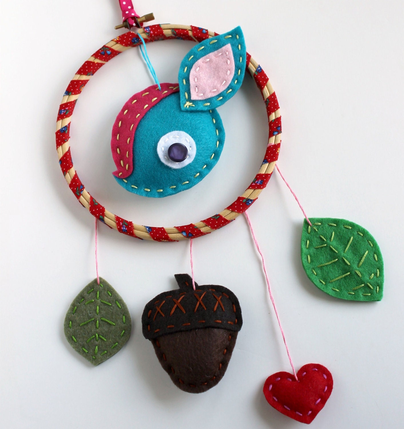 Dreamcatcher Deer Wall Hanging Plush Leaves Acorn Cute Made to Order