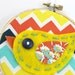 Felt Bird Embroidery Hoop Wall Art Modern 4 inch Hanging Cute Yellow Chevron READY TO SHIP